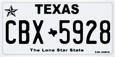 TX license plate CBX5928