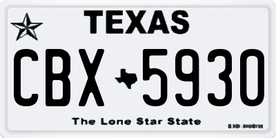 TX license plate CBX5930