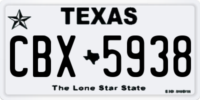 TX license plate CBX5938