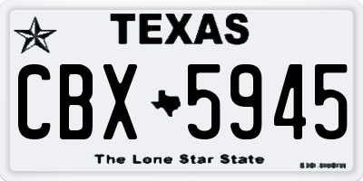 TX license plate CBX5945