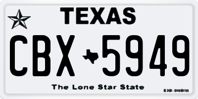 TX license plate CBX5949