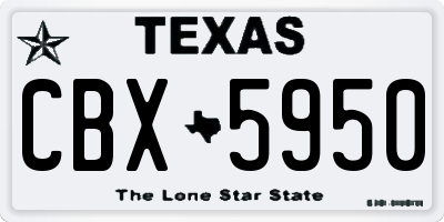 TX license plate CBX5950