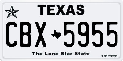 TX license plate CBX5955