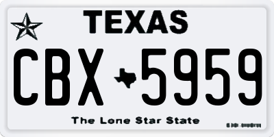 TX license plate CBX5959