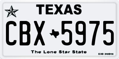 TX license plate CBX5975