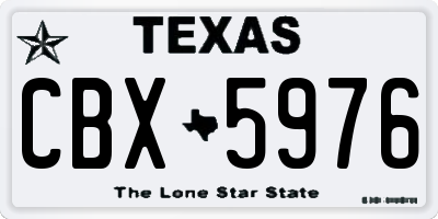 TX license plate CBX5976