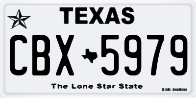 TX license plate CBX5979