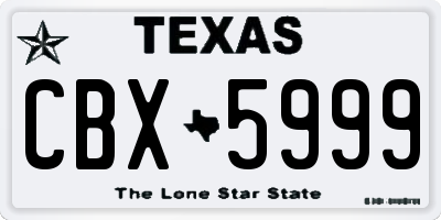 TX license plate CBX5999