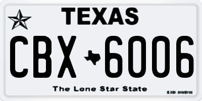 TX license plate CBX6006