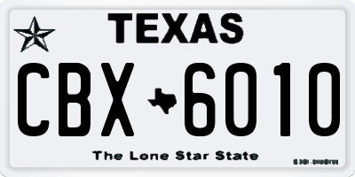 TX license plate CBX6010
