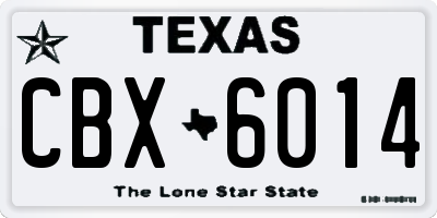 TX license plate CBX6014