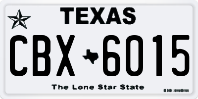 TX license plate CBX6015