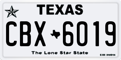 TX license plate CBX6019
