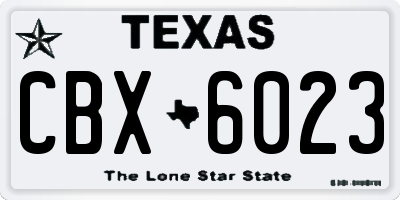 TX license plate CBX6023