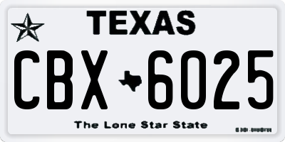 TX license plate CBX6025
