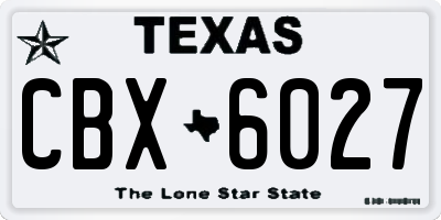 TX license plate CBX6027