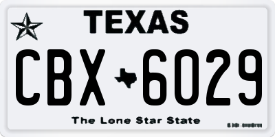 TX license plate CBX6029