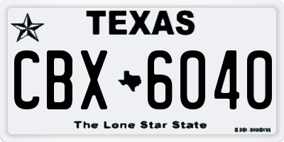 TX license plate CBX6040