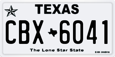 TX license plate CBX6041