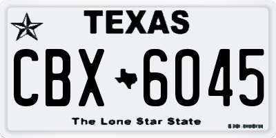 TX license plate CBX6045