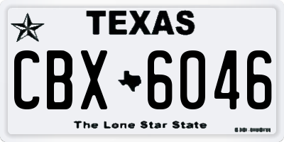 TX license plate CBX6046