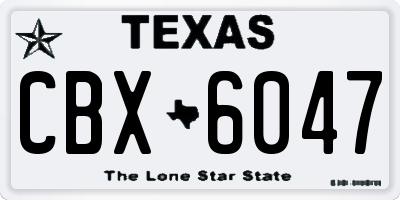 TX license plate CBX6047