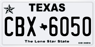 TX license plate CBX6050