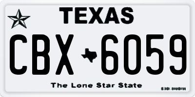TX license plate CBX6059
