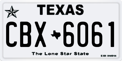 TX license plate CBX6061