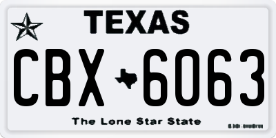 TX license plate CBX6063