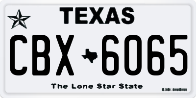 TX license plate CBX6065