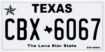 TX license plate CBX6067
