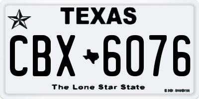 TX license plate CBX6076