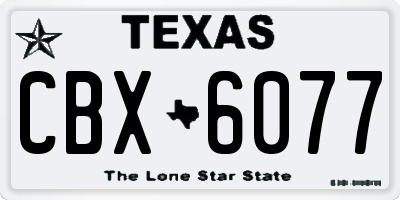 TX license plate CBX6077