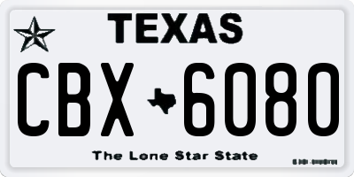 TX license plate CBX6080