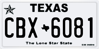 TX license plate CBX6081