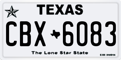 TX license plate CBX6083