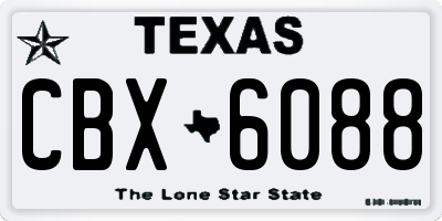 TX license plate CBX6088