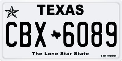 TX license plate CBX6089