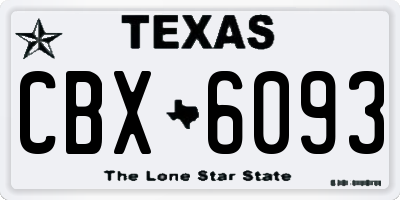 TX license plate CBX6093