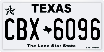 TX license plate CBX6096