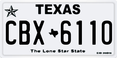 TX license plate CBX6110