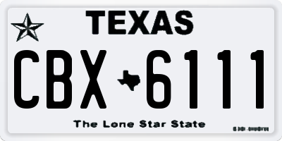 TX license plate CBX6111