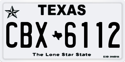 TX license plate CBX6112
