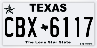 TX license plate CBX6117