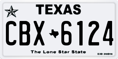 TX license plate CBX6124