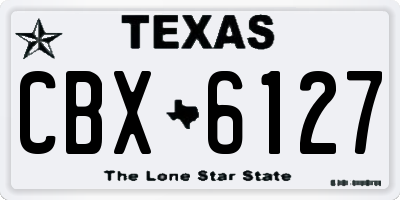 TX license plate CBX6127