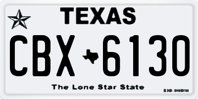 TX license plate CBX6130