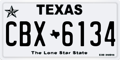 TX license plate CBX6134