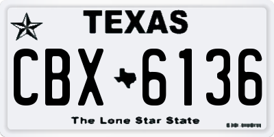 TX license plate CBX6136